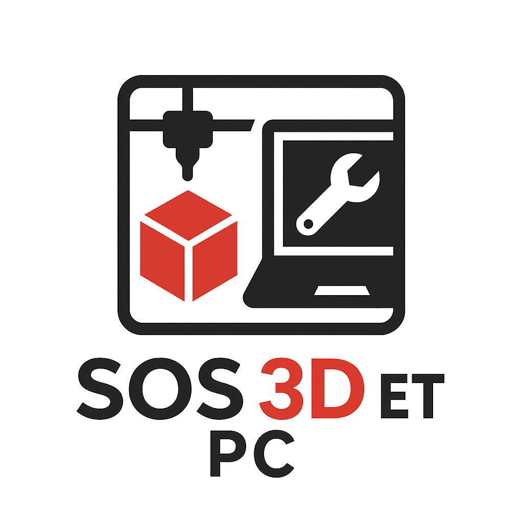 logo décrivant une imprimante 3d ainsi qu'un pc